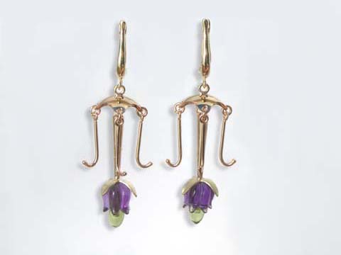 amethyst peridot earrings